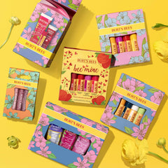 Burt's Bees gift box styled with ribbon to show present-ready appeal