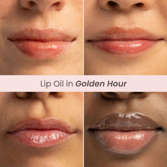 Burt's Bees gloss finish comparison showing high-shine, sheer brown tint