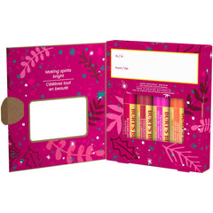Burt's Bees gift basket setting showing set among gifts for holiday-ready benefit