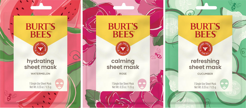 Burt's Bees hydrating watermelon mask close-up texture highlighting moisturizing boost