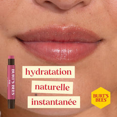 Burt's Bees product applied on lips showing natural-looking color boost