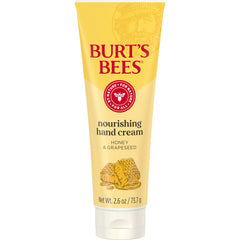 Burt's Bees label close-up featuring ingredient list and natural-origin benefit