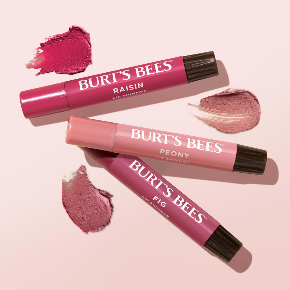 Burt's Bees key ingredients display beeswax and shea butter for natural moisture