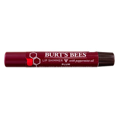 Burt's Bees tube front view showing plum shimmer and compact twist-up design for easy use