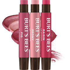 Burt's Bees front packaging showing three tinted shimmer tubes and value pack benefits