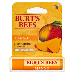 Burt's Bees mango lip balm texture close-up highlighting creamy, nourishing finish