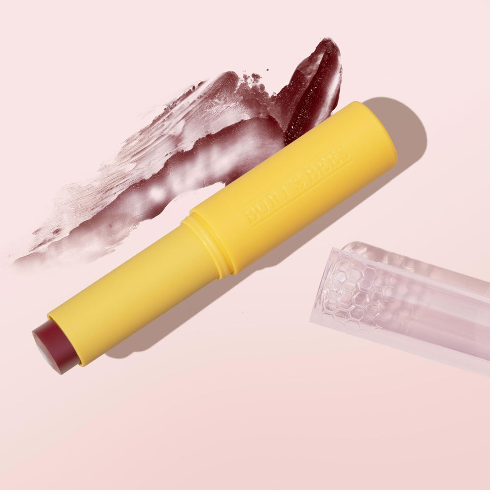 Burt's Bees label close-up highlighting natural-origin ingredients and clean formula