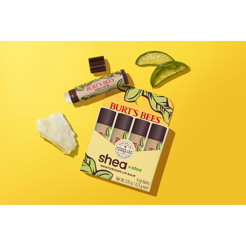 Burt's Bees in outdoor setting showing lip protection after sun exposure benefit
