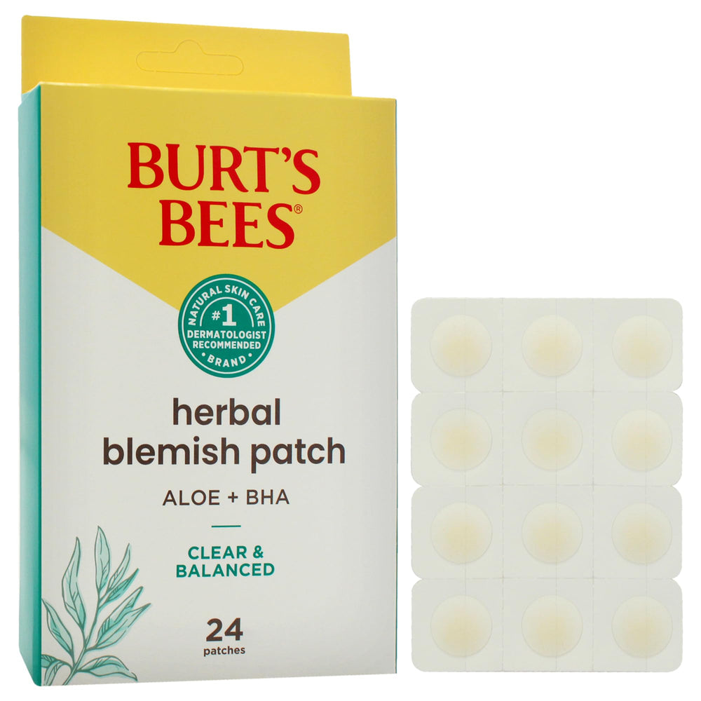 Burt's Bees close-up of patch texture showing thin hydrocolloid layer — low-profile wear