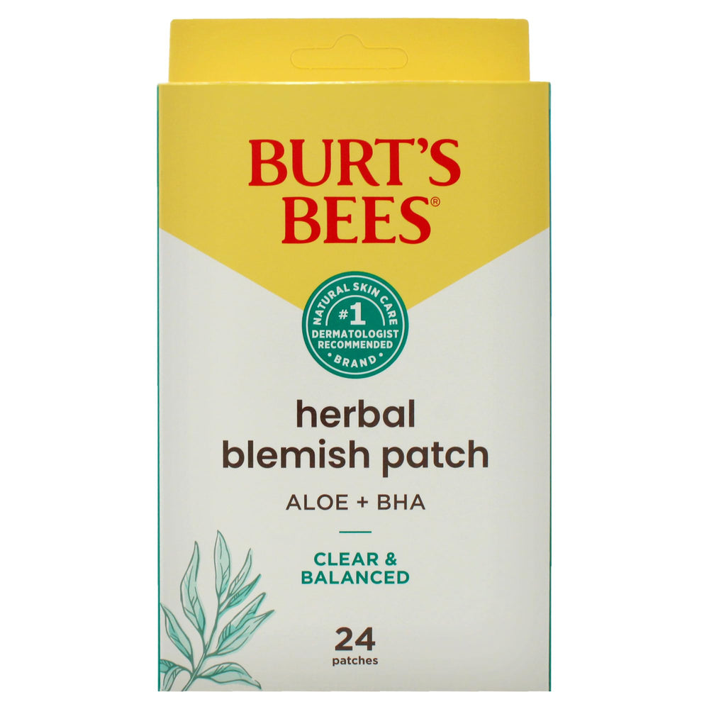 Burt's Bees patch under light makeup in lifestyle setting — blends with routine
