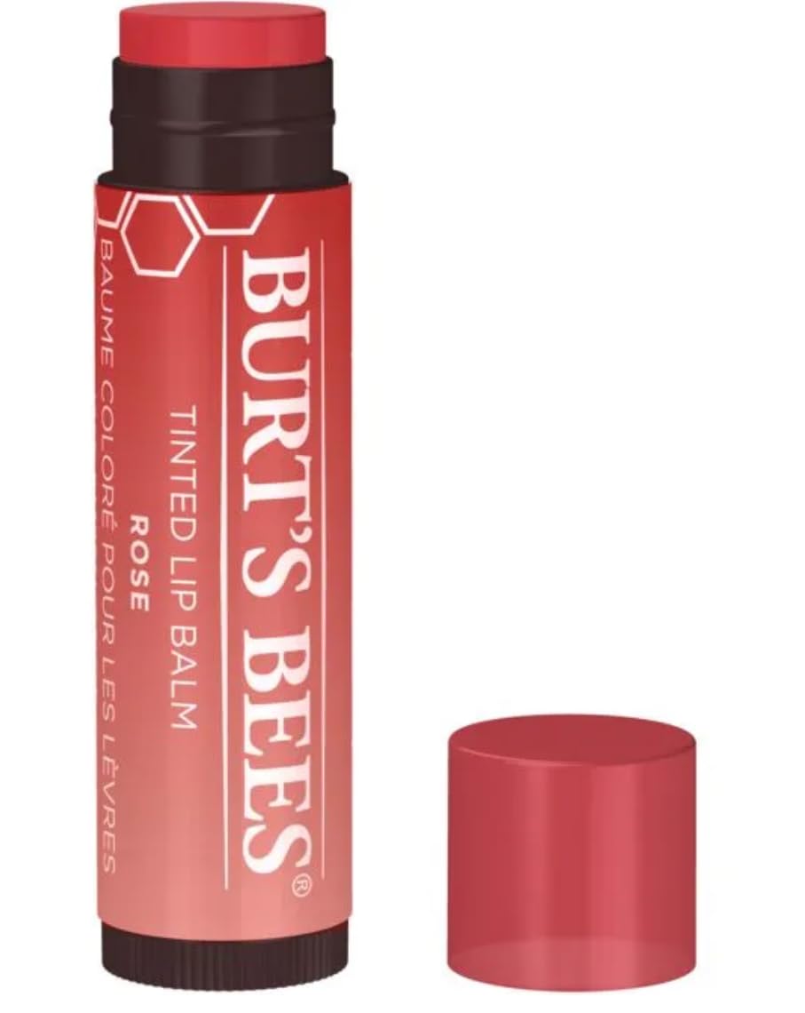 Burt's Bees tube with cap off revealing product ready-to-use benefit