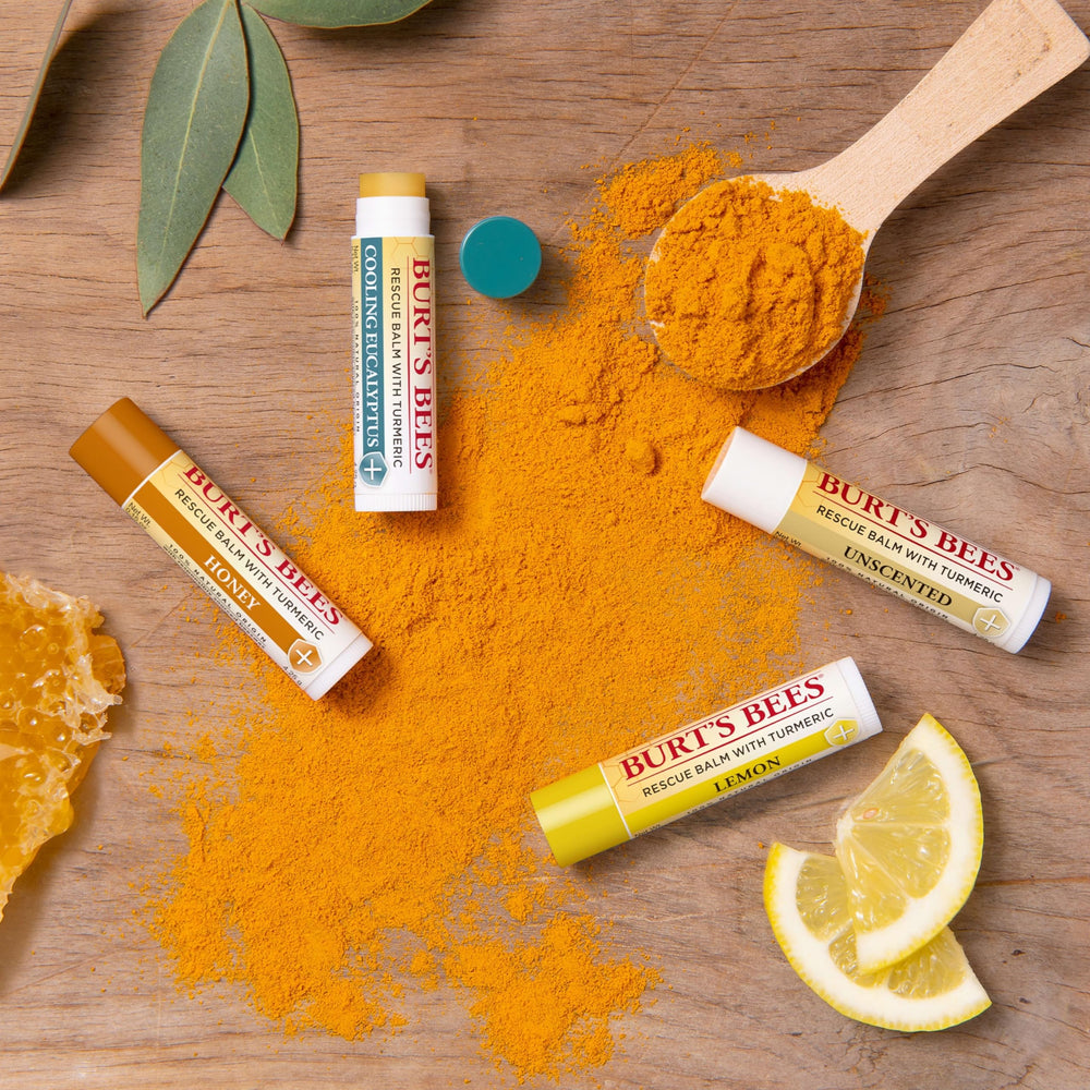 Burt's Bees before-and-after neutral lips showing improved hydration