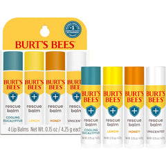 Burt's Bees four tubes flatlay conveying variety and everyday portability