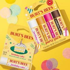 Burt's Bees size comparison next to coin showing compact travel-friendly convenience