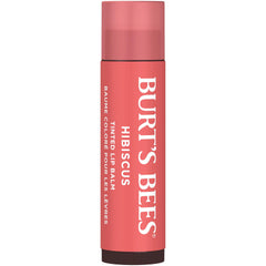 Burt's Bees open balm stick revealing warm neutral pink tint for quick use