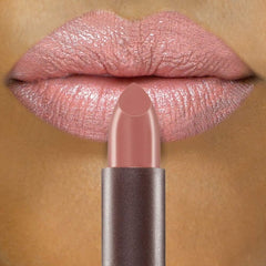 Burt's Bees product applied to lips closeup showing satin finish and smooth coverage