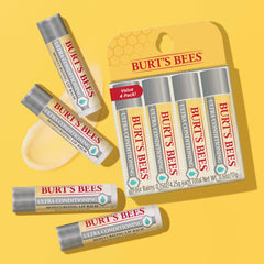 Burt's Bees swatch applied on lips showing hydrated, natural-looking finish