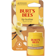 Burt's Bees front packaging showing vanilla honey and benefits