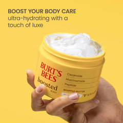 Burt's Bees ingredients panel showing ceramide niacinamide peptide complex for barrier support