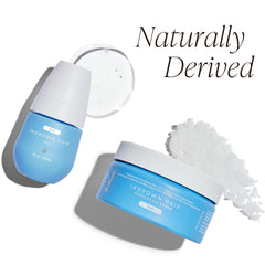 Bushbalm Nude scrub in bathroom setting, convenient post-shave exfoliation routine