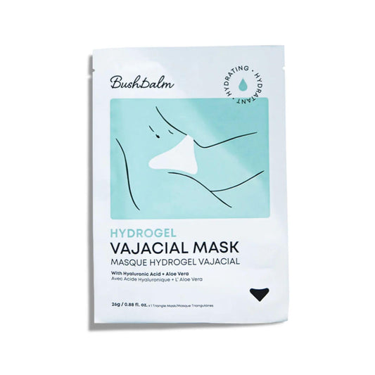Bushbalm triangle mask front packaging showing product name and benefit