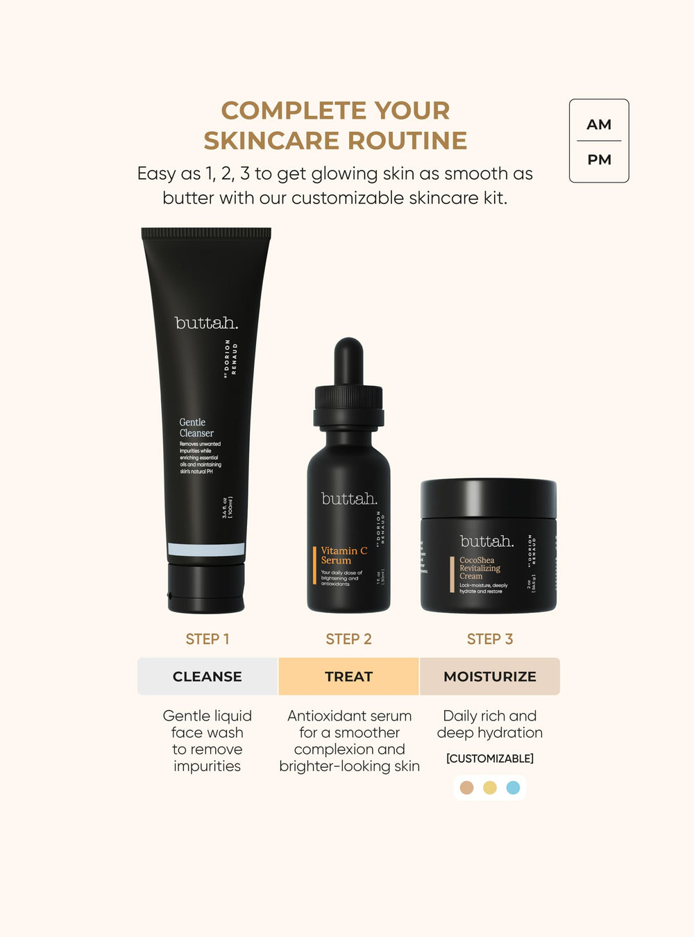 buttah cleanser in hand demonstrating gentle gel lather for non-stripping cleansing