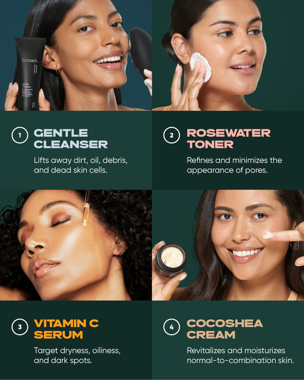 buttah. Vitamin C serum dropper close-up highlighting targeted brightening benefits