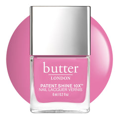butter LONDON bottle front view showing Sweets fuchsia and glossy finish benefit