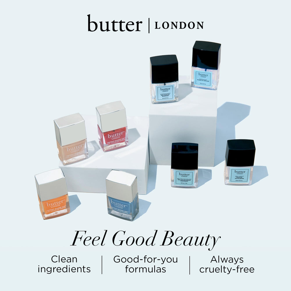 butter LONDON manicure lifestyle shot on palms showing salon-grade gloss benefit