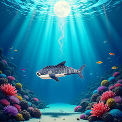 BWESOO blue shark on model half-up style demonstrating practical everyday wear