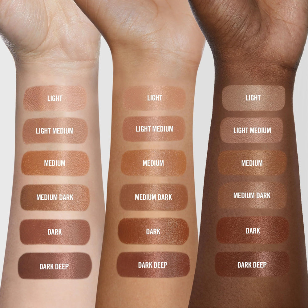 BY MARIO comparison with foundation showing how balm layers seamlessly