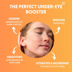 By Nature patches applied under eye demonstrating immediate refresh
