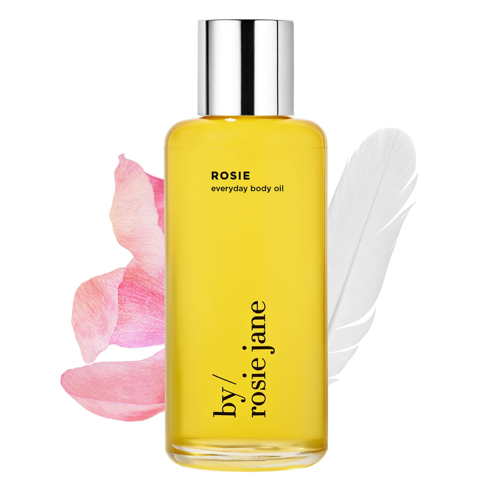 By Rosie Jane bottle front view showing elegant label and fragrance