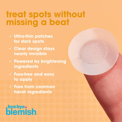 Bye Bye Blemish patch applied on cheek demonstrating discreet treatment