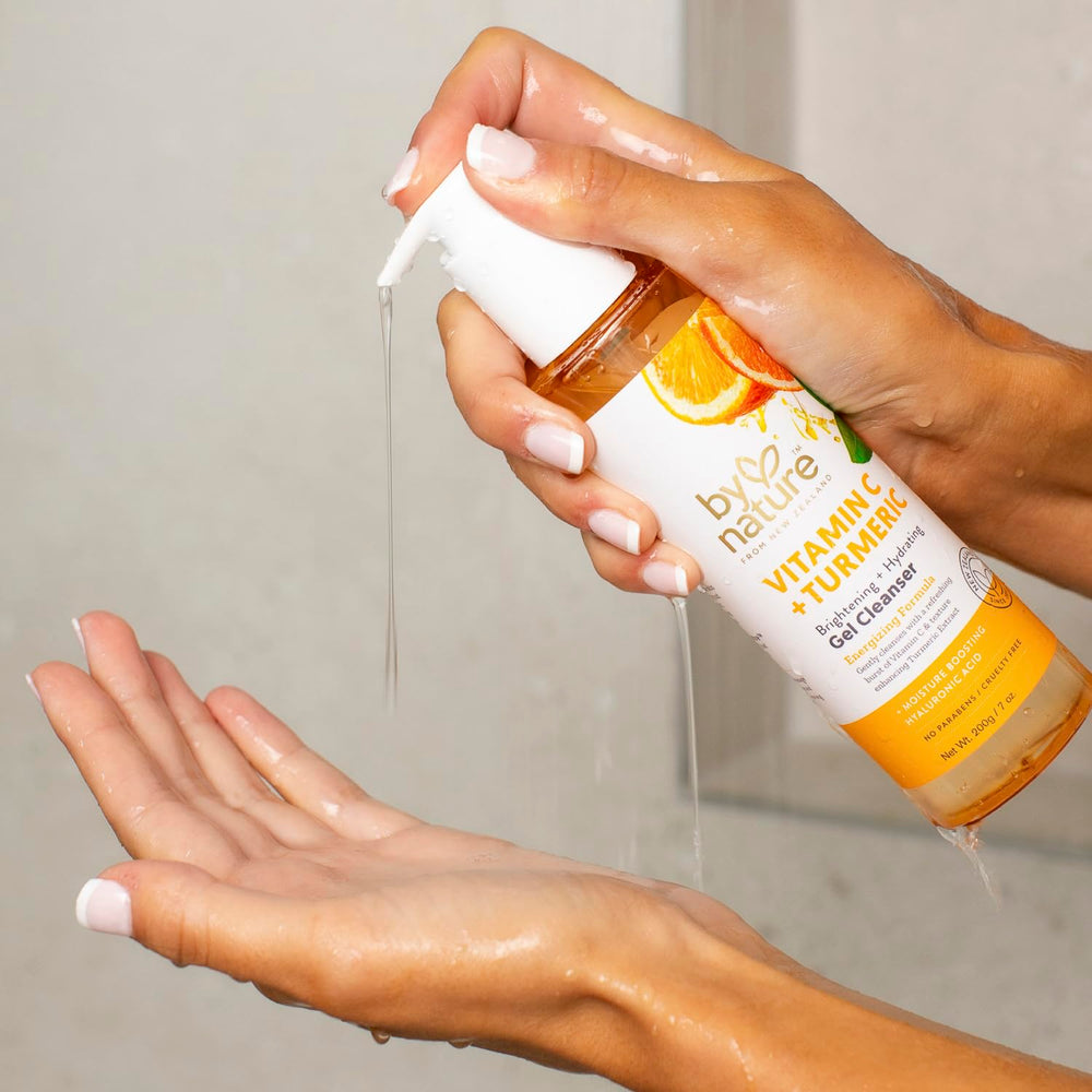 By Nature close-up of gel texture foaming, showing gentle cleansing