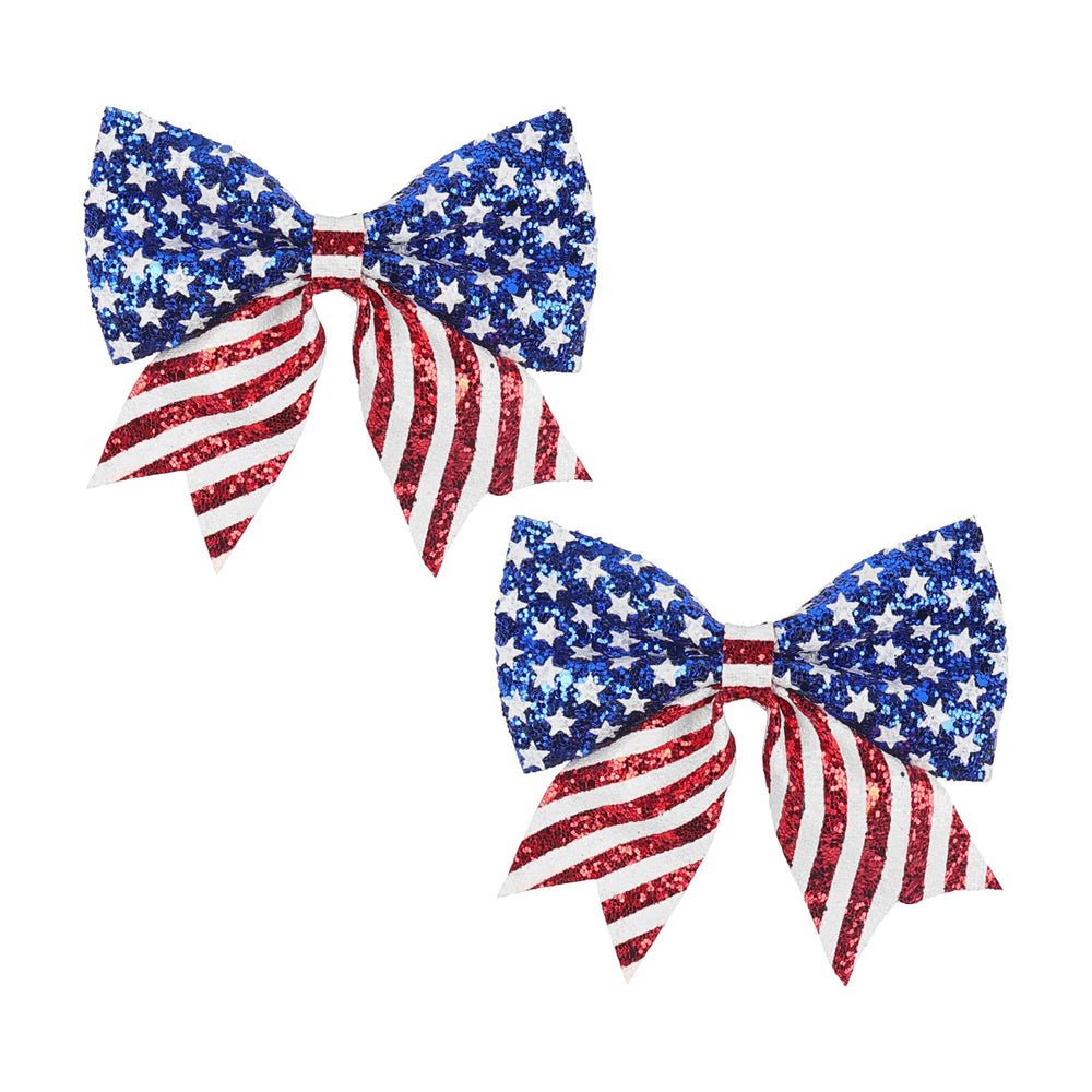 BYNYTO star bow front view shows patriotic sparkle and fast visual impact