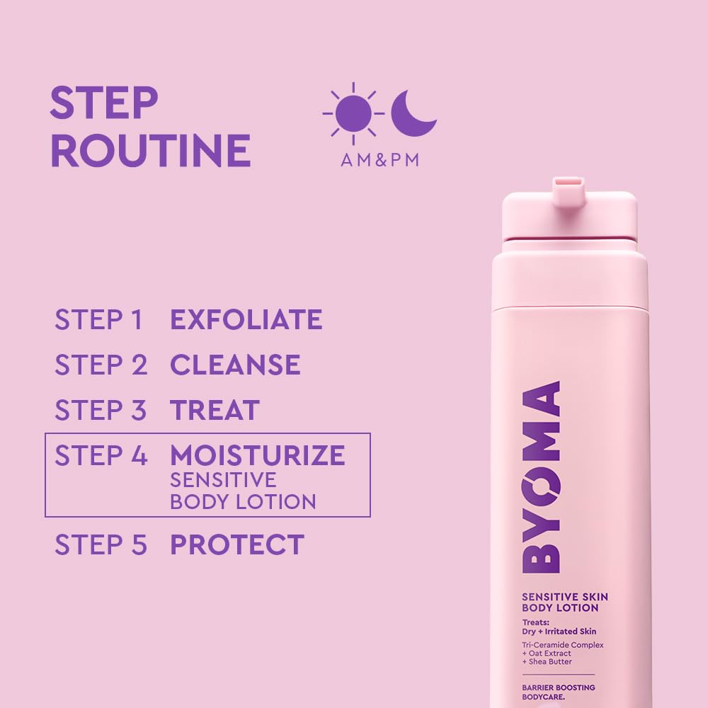 BYOMA bottle in hand showing 13.52 fl oz scale and travel ease