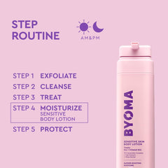 BYOMA bottle in hand showing 13.52 fl oz scale and travel ease