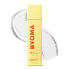 BYOMA bottle front view showing cleanser packaging and benefits