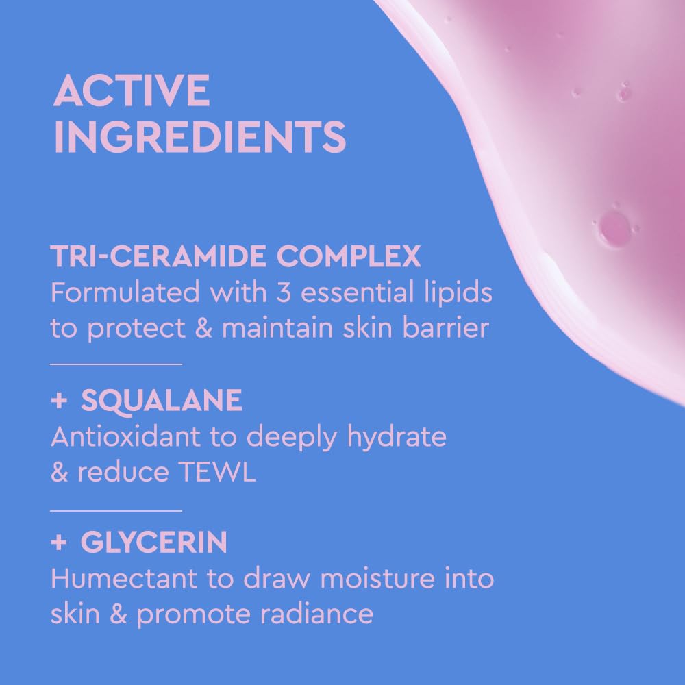 BYOMA hydrating serum texture close-up with a clear drop forming, showing quick absorption