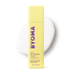 BYOMA front bottle view showing cleanser and clean branding benefits