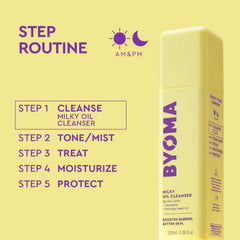 BYOMA removing mascara from skin to show gentle effective makeup removal