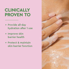 BYOMA creamy texture close-up on palm showing non-irritating lather and soothing feel