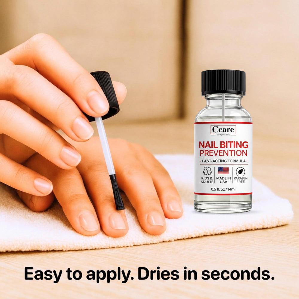 Adult applying C CARE at desk for discreet daily habit support