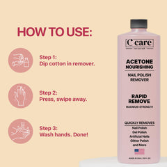 C CARE label detail highlighting nourishing components and ingredient focus