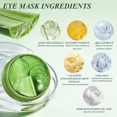 Caewous patches applied under eye on model demonstrating quick use
