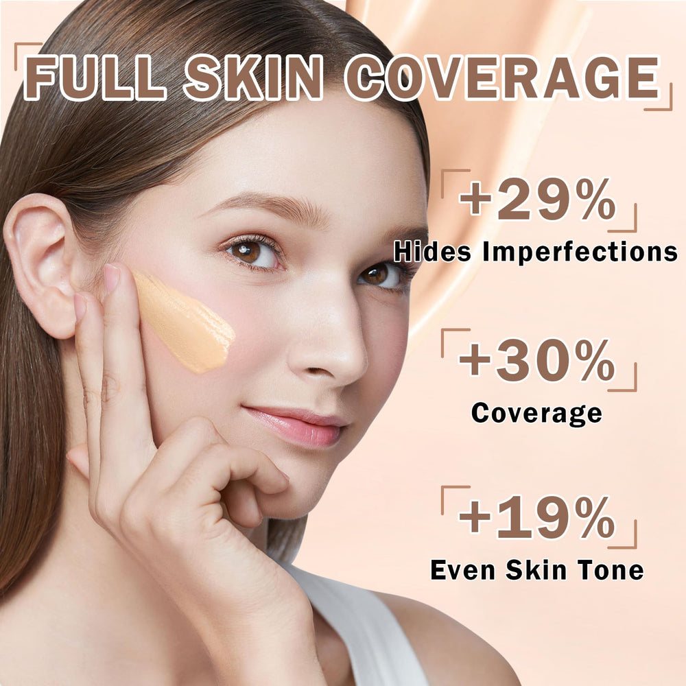 CAHIUYOA foundation brush and puff showing precise application advantage