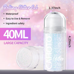 CAHOTO close-up of rollerball texture demonstrating smooth, even glitter delivery