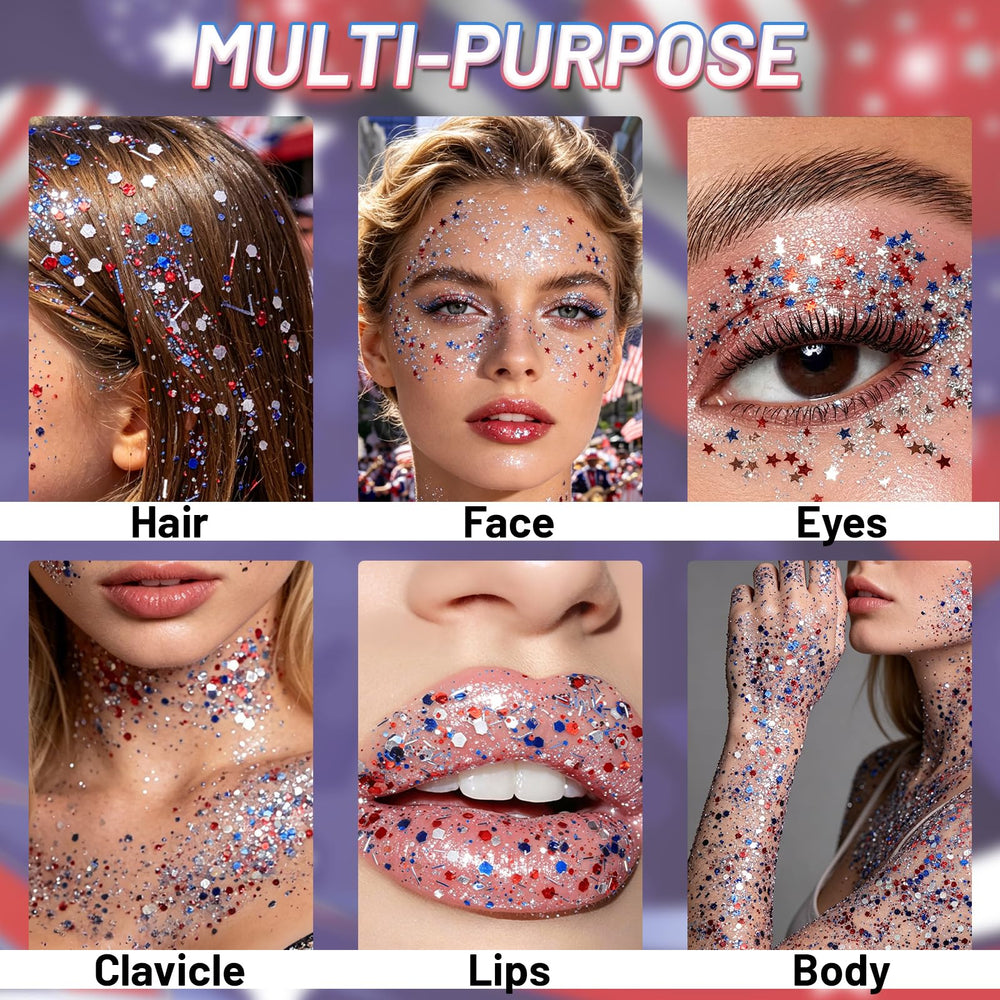 CAHOTO glitter gel on party-goer in festive setting, enhances celebration look