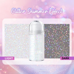 CAHOTO glitter swiped on arm showing intensity and buildable coverage advantage